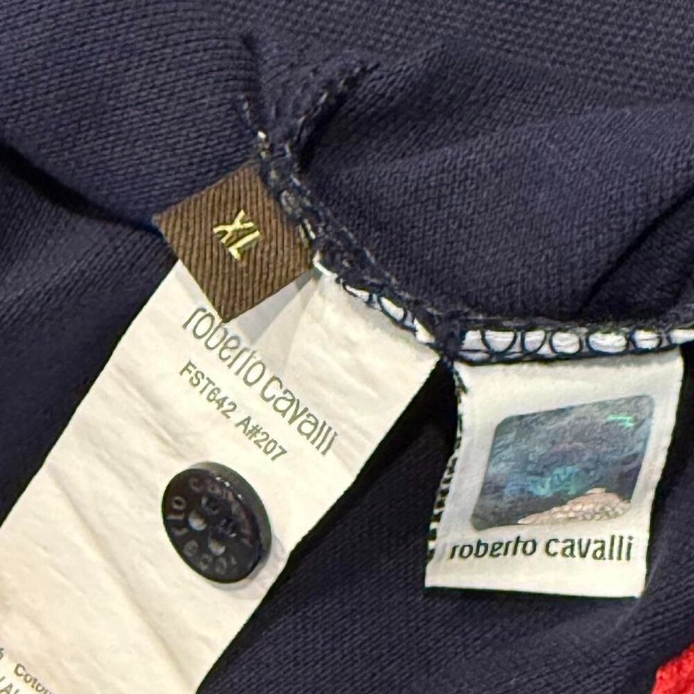 Roberto Cavalli navy and red polo shirt - Picture 2 of 4